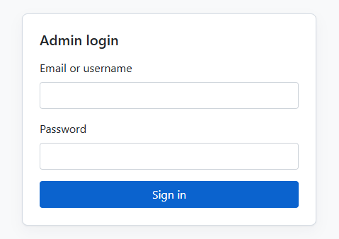 BazzBet Admin sign-in screen