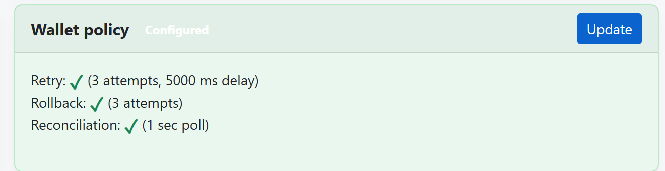 Bazzium Admin wallet-policy configuration